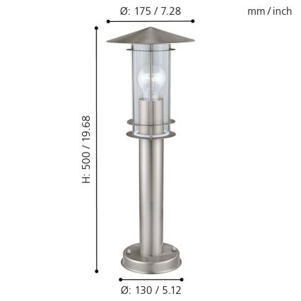 Eglo 30187 - Vonkajší lampa LISIO 1xE27/60W/230V