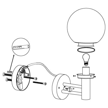 Eglo 30205 - Vonkajšia lampa NISIA E27/60W/230V