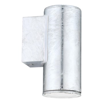 Eglo 30908 - LED vonkajšie nástenné svietidlo RIGA 1xGU10/2,8W/230V IP44 strieborná