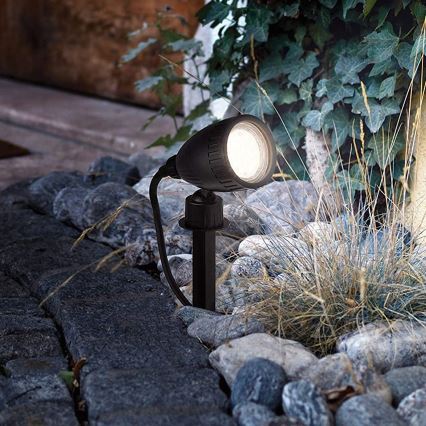 Eglo 31028 - Sada 3x LED RGBW vonkajších svietidiel NEMA-C 1xGU10/5W/230V 2700-6500K IP44 čierne + diaľkové ovládanie