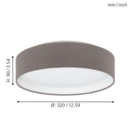 Eglo 31593 - LED Stropné svietidlo PASTERI LED/11W/230V