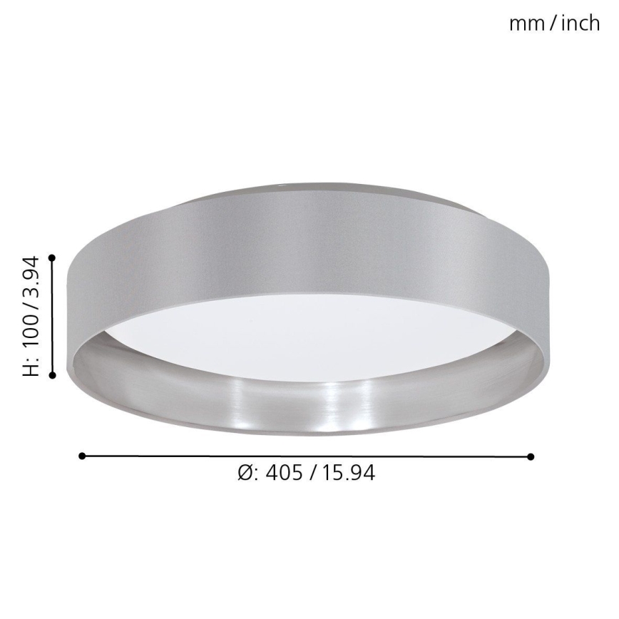 Eglo 31623 - LED stropné svietidlo MASERLO LED/16W/230V 3000K pr. 40,5 cm sivá/strieborná