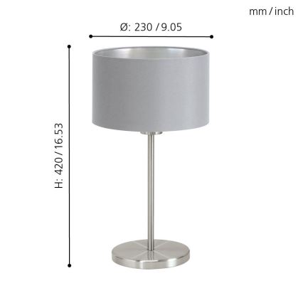 Eglo 31628 - Stolná lampa MASERLO 1xE27/60W/230V