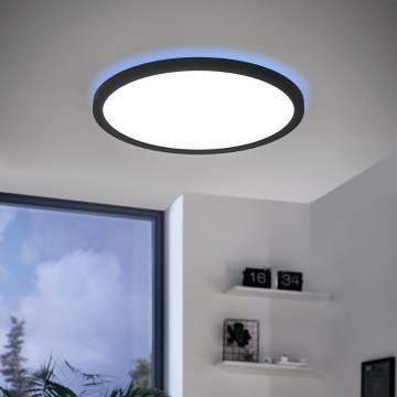 Eglo 31703 - LED RGBW Stmievateľné stropné svietidlo ROVITO-Z LED/14,6W/230V 2700-6500K pr. 29,5 cm čierne