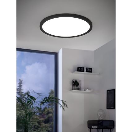 Eglo 31703 - LED RGBW Stmievateľné stropné svietidlo ROVITO-Z LED/14,6W/230V 2700-6500K pr. 29,5 cm čierne