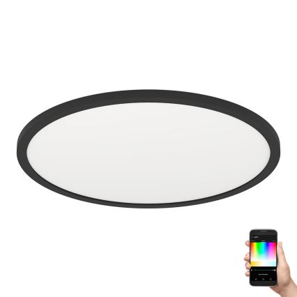 Eglo 31704 - LED RGBW Stmievateľné stropné svietidlo ROVITO-Z 1xLED/16,5W/230V 2700-6500K pr. 42 cm čierna
