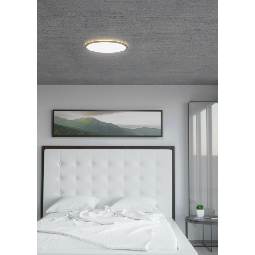 Eglo 31704 - LED RGBW Stmievateľné stropné svietidlo ROVITO-Z 1xLED/16,5W/230V 2700-6500K pr. 42 cm čierna