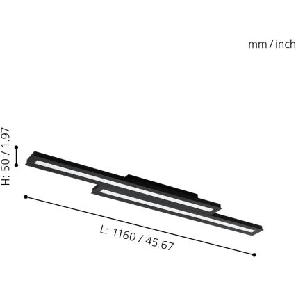 Eglo 31715 - LED RGBW Stmievateľné stropné svietidlo SALITERAS-Z LED/20,4W/230V 2700-6500K čierna