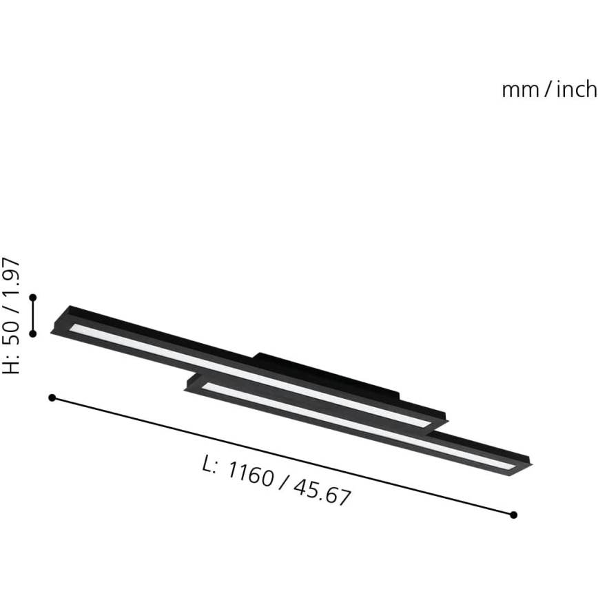 Eglo 31715 - LED RGBW Stmievateľné stropné svietidlo SALITERAS-Z LED/20,4W/230V 2700-6500K čierna