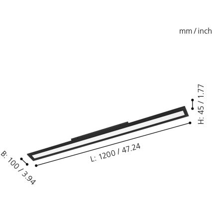 Eglo 31739 - LED Stmievateľné stropné svietidlo SALOBRENA-Z LED/33,5W/230V 2700-6500K čierna