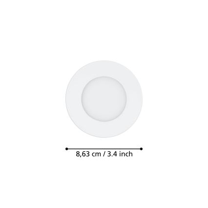 Eglo 31741 - SADA 3x stmievateľných kúpeľňových zapustených LED svietidiel FUEVA-Z LED/2,8W/230V 2700-6500K IP44 biela, priemer 8,5 cm
