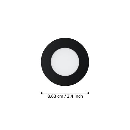Eglo 31743 - SADA 3x LED Stmievateľné kúpeľňové podhľadové svietidlo FUEVA-Z 1xLED/2,8W/230V 2700-6500 IP44 čierna