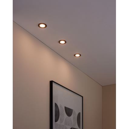 Eglo 31743 - SADA 3× LED stmievateľných kúpeľňových podhľadových svietidiel FUEVA-Z LED/2,8W/230V 2700-6500 IP44 čierne priemer 8,5 cm