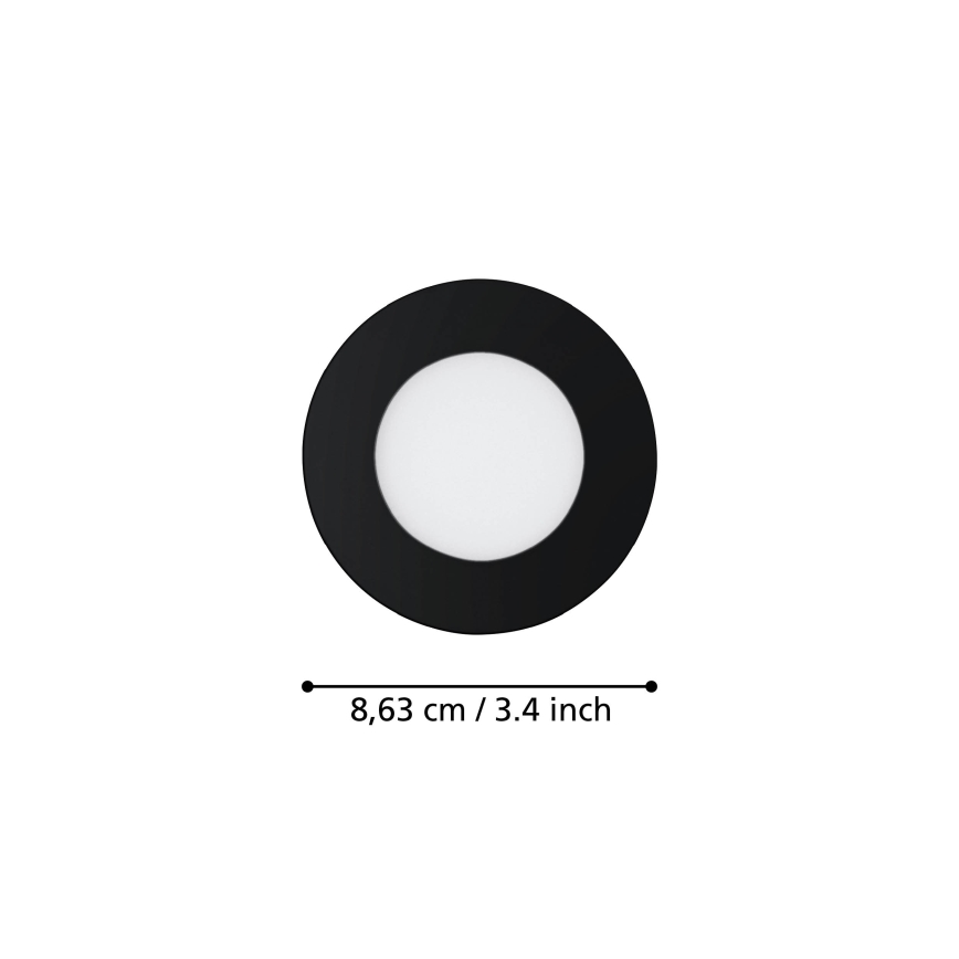 Eglo 31743 - SADA 3× LED stmievateľných kúpeľňových podhľadových svietidiel FUEVA-Z LED/2,8W/230V 2700-6500 IP44 čierne priemer 8,5 cm