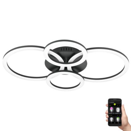 Eglo 31769 - LED Stmievateľné stropné svietidlo PARRAPOS-Z LED/41W/230V 3000-6500K čierna