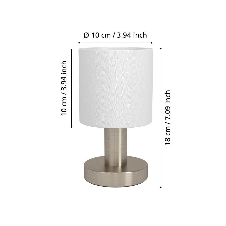 Eglo - Stolná lampa 1xE14/40W/230V biela/matný chróm