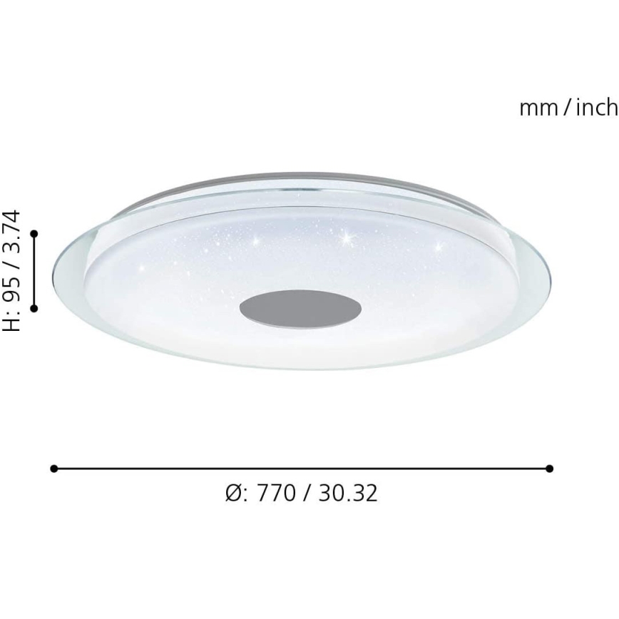 Eglo 32344 - LED RGBW stmievateľné stropné svietidlo LANCIANO-C LED/53W/230V 2700-6500K + diaľkové ovládanie