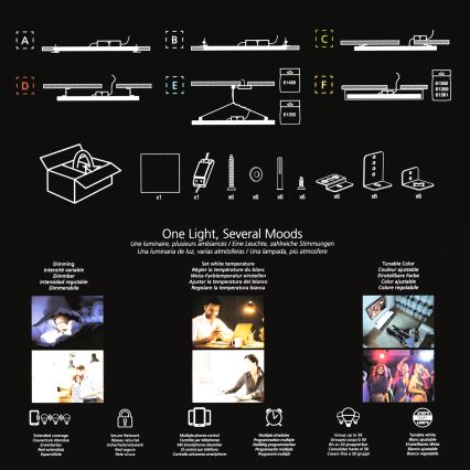 Eglo 32734 - LED RGBW stmievateľný prisadený 2v1 SALOBRENA-C LED/34W/230V biela + diaľkové ovládanie