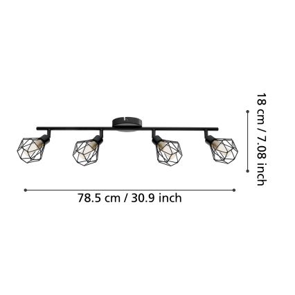 Eglo 32767 - LED Bodové svietidlo ZAPATA 4xG9/3W/230V