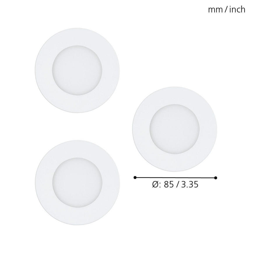 Eglo - sada 3x stmievateľných RGB LED podhľadových svietidiel FUEVA-C LED/3W/230V, priemer 8,5 cm