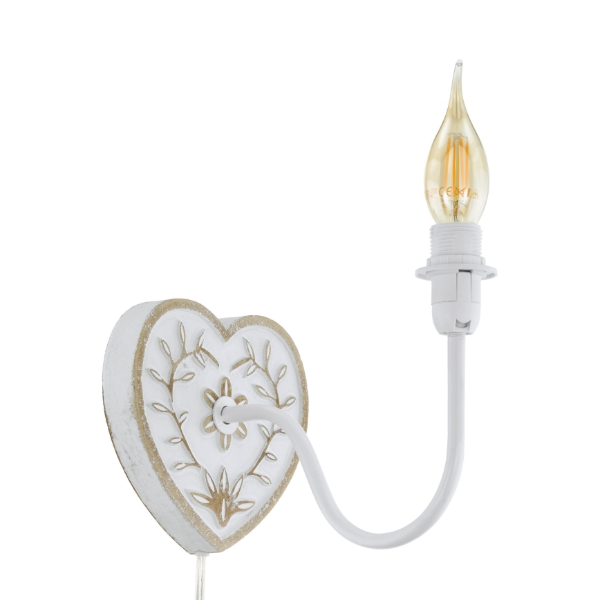 Eglo 33004 - Nástenné svietidlo 1xE14/40W/230V biela/patina