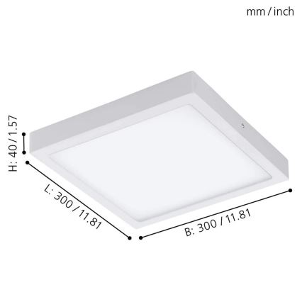 Eglo 33209 - LED RGBW stmievateľné stropné svietidlo FUEVA-C LED/21W/230V 2700-6500K 30x30 cm biela