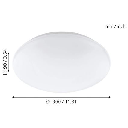Eglo 33219 - LED RGBW Stmievateľné stropné svietidlo GIRON-C LED/17W/230V pr. 30 cm biele