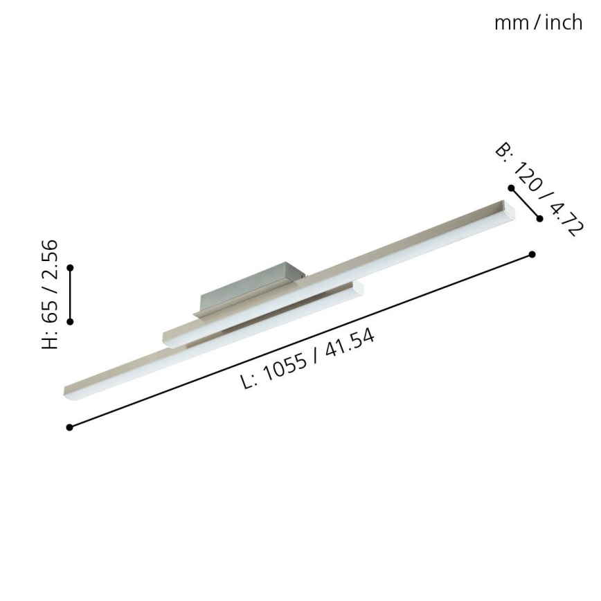 Eglo 33229 - LED RGBW stmievateľný prisadený luster FRAIOLI-C LED/34W/230V 2700-6500K matný chróm