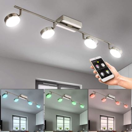 Eglo 33274 - LED RGBW Stmievateľné bodové svietidlo CORROPOLI-C 4xLED/5W/230V