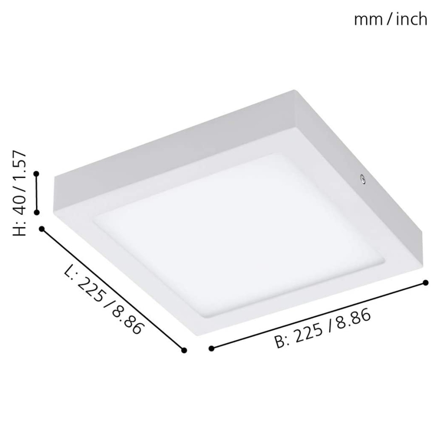 Eglo 33316 - LED RGBW stmievateľné stropné svietidlo FUEVA-C LED/15,6W/230V 2700-6500K 22,5x22,5 cm biela