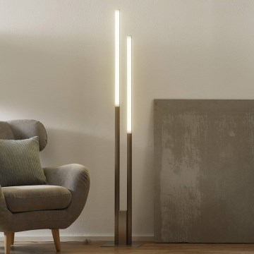 Eglo 33323 - LED RGBW Stmievateľná stojacia lampa FRAIOLI-C 2xLED/17W/230V 2700-6500K matný chróm