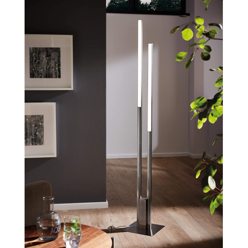 Eglo 33323 - LED RGBW Stmievateľná stojacia lampa FRAIOLI-C 2xLED/17W/230V 2700-6500K matný chróm