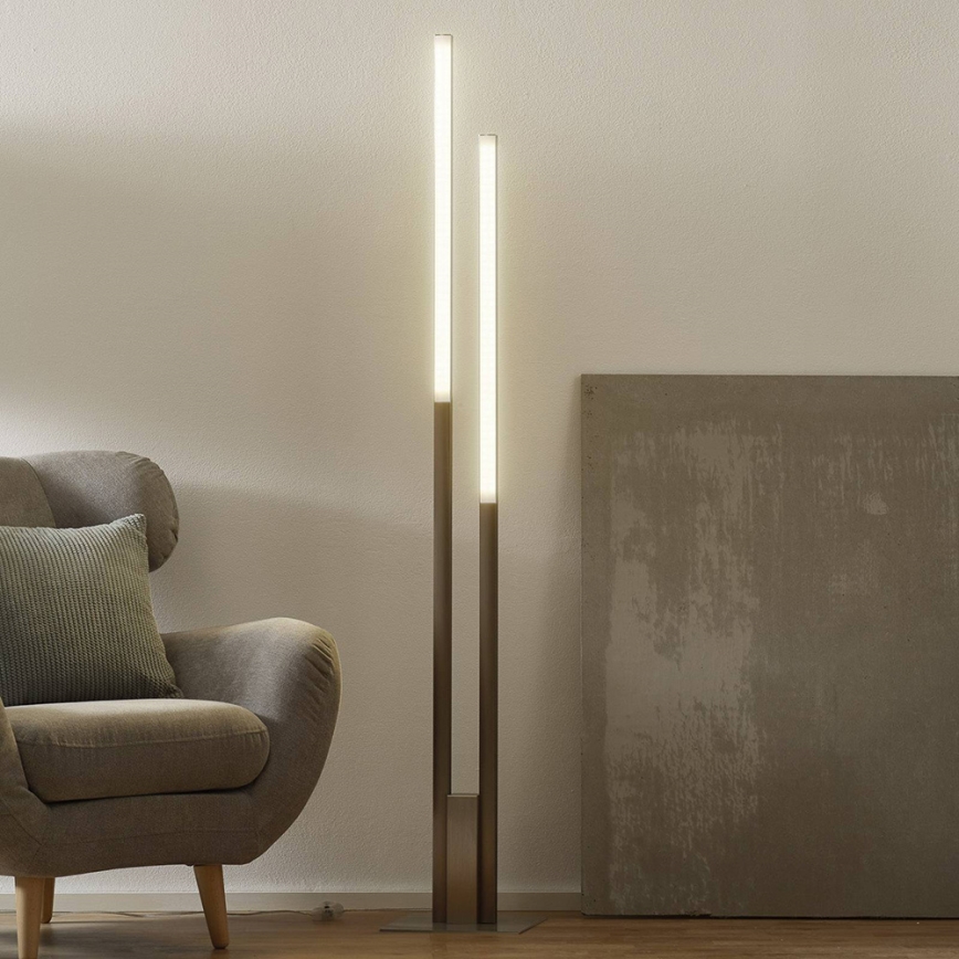 Eglo 33323 - LED RGBW Stmievateľná stojacia lampa FRAIOLI-C 2xLED/17W/230V 2700-6500K matný chróm