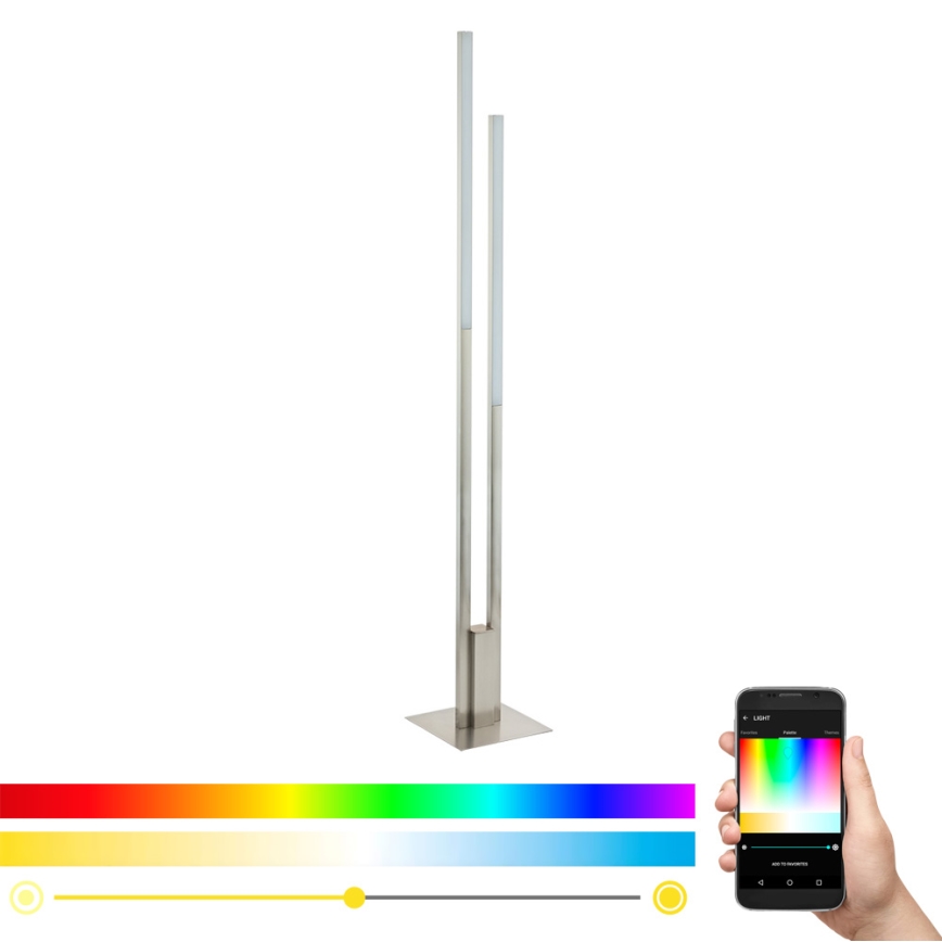 Eglo 33323 - LED RGBW stmievateľná stojacia lampa FRAIOLI-C LED/34W/230V 2700-6500K matný chróm