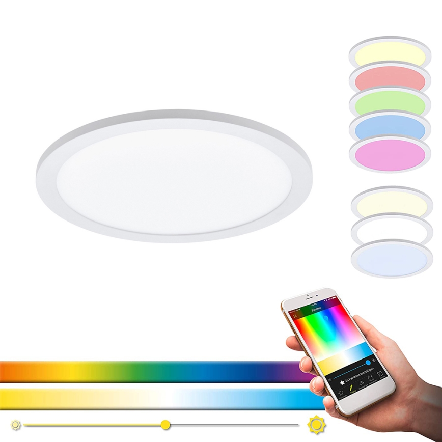 Eglo 33341 - LED RGBW Stmievateľné stropné svietidlo SARSINA-C LED/16W/230V 2700-6500K pr. 30 cm + diaľkové ovládanie