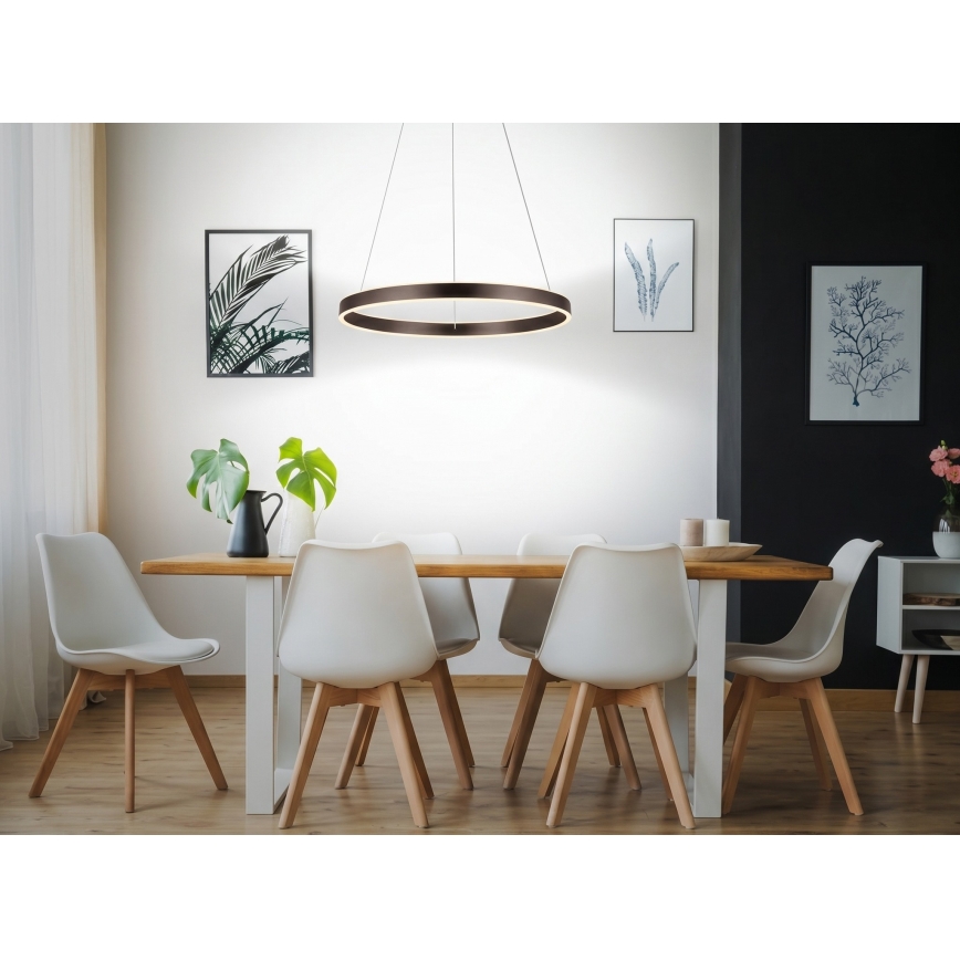 Eglo 33483 - Závesný LED luster ALCAZABA na lane, 2× LED 18 W, 230 V, 3000 K, priemer 55 cm, bronzový