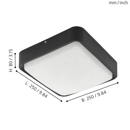 Eglo 33573 - LED Stmievateľné vonkajšie stropné svietidlo PIOVE-C LED/14W/230V IP44