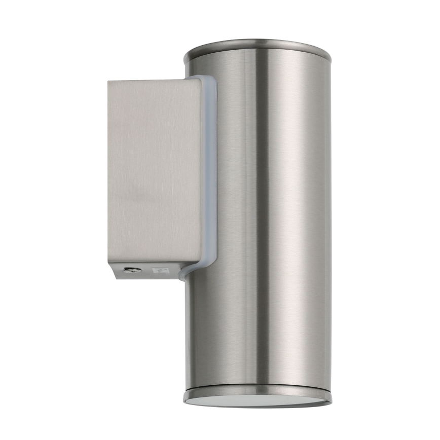 Eglo 33581 - LED RGBW stmievateľné vonkajšie nástenné svietidlo RIGA 1xGU10/5W/230V 2700-6500K IP44 matný chróm