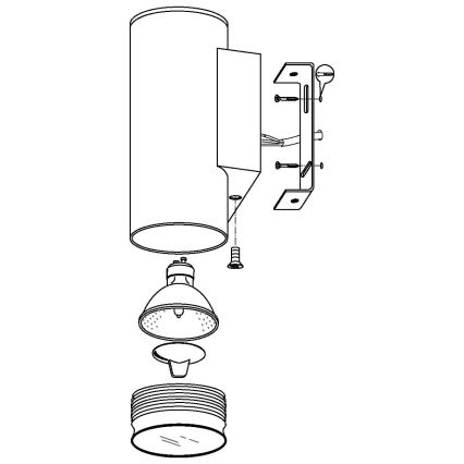 Eglo 33582 - LED RGBW Stmievateľné vonkajšie nástenné osvetlenie RIGA 2xGU10/5W/230V IP44