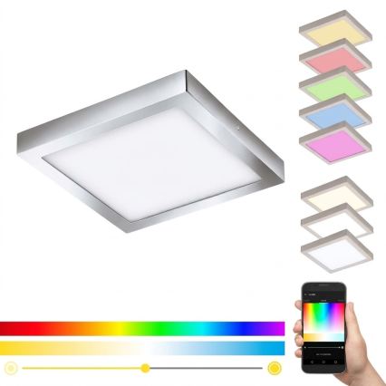 Eglo 33668-LED RGBW Stmievateľné kúpeľňové svietidlo FUEVA-C 21W/230V 2700-6500K 30x30cm IP44