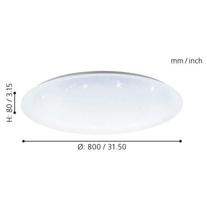 Eglo 33669 - LED RGBW Stmievateľné stropné svietidlo TOTARI-C LED/43W/230V 2700-6500K biela + diaľkové ovládanie