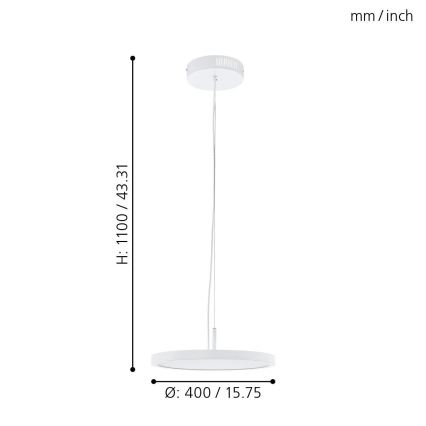 Eglo 33675 - LED RGBW Stmievateľný luster na lanku CERIGNOLA-C LED/21W/230V 2700-6500K + diaľkové ovládanie