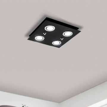 Eglo 33804 - LED Stropné svietidlo GRATTINO 4xGU10/2,8W/230V 3000K čierna