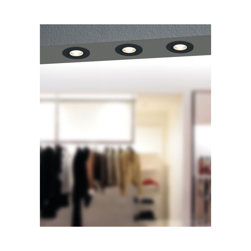 Eglo - LED Stmievateľné podhľadové svietidlo LED/6W/230V čierna