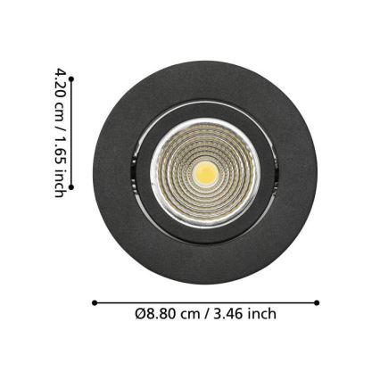 Eglo - LED Stmievateľné podhľadové svietidlo LED/6W/230V čierna