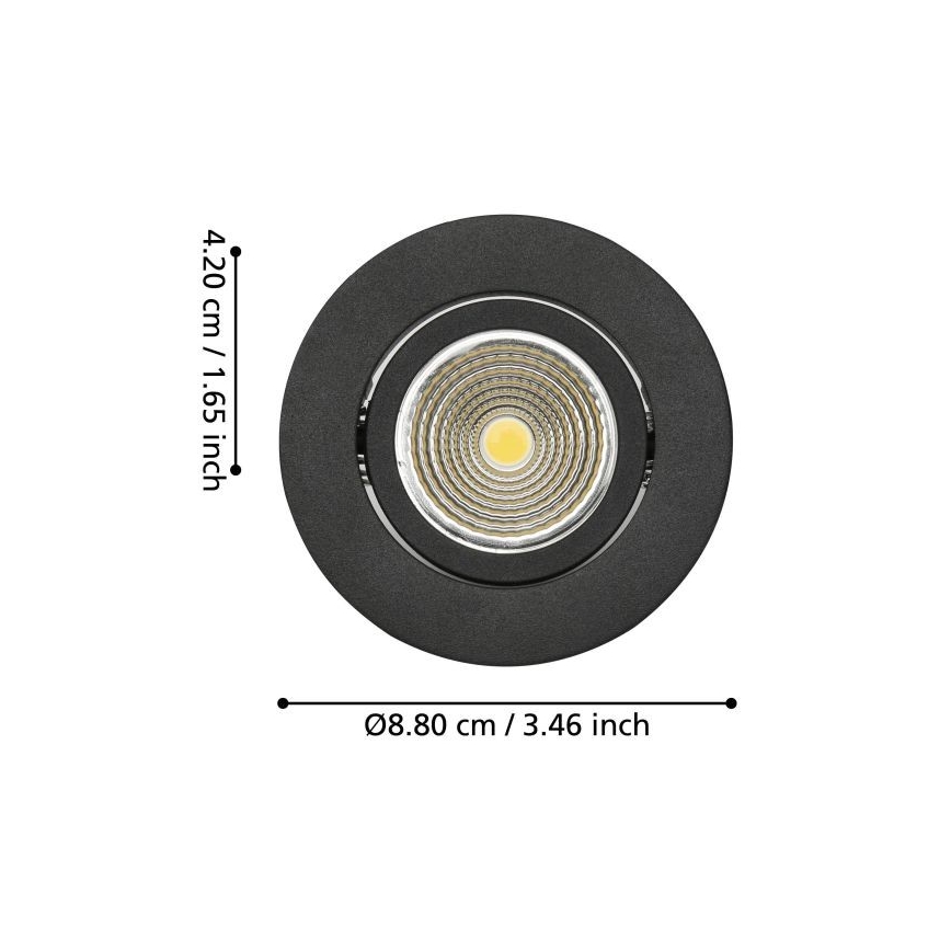Eglo - LED Stmievateľné podhľadové svietidlo LED/6W/230V čierna