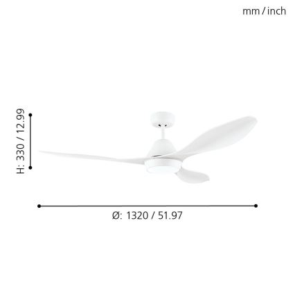 Eglo - LED Stropný ventilátor LED/18W/230V + DO