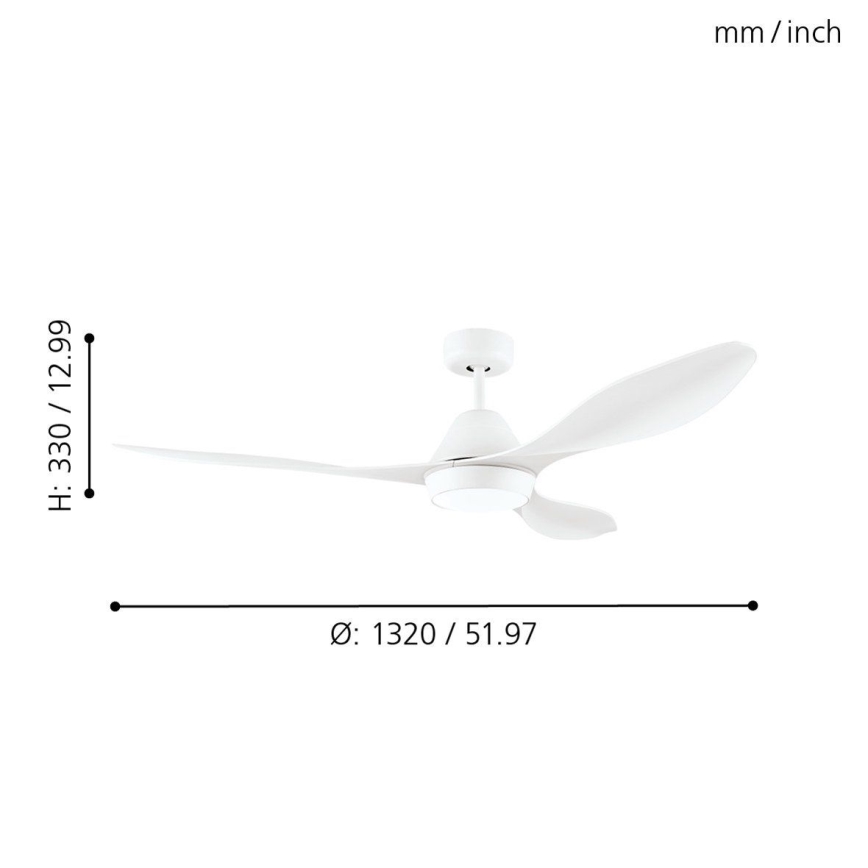 Eglo - LED Stropný ventilátor LED/18W/230V + DO