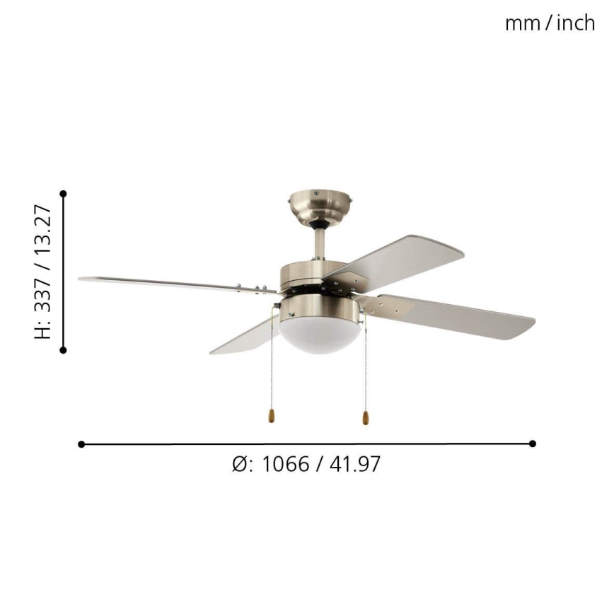 Eglo - Stropný ventilátor 1xE14/60W/230V