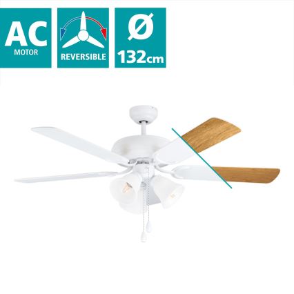 Eglo - Stropný ventilátor 3xE27/40W/230V biela